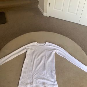 White cabled LULULEMON long sleeve